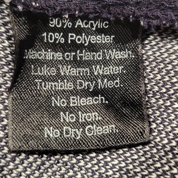 Misook Size XL Navy/White Striped Knit Button Up Cardigan - Picture 6 of 6